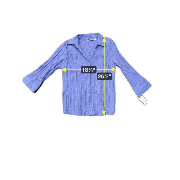 Croft & Barrow NWT Womens Purple Embroidered Button Front Crinkle Blouse Sz XL - Picture 7 of 10